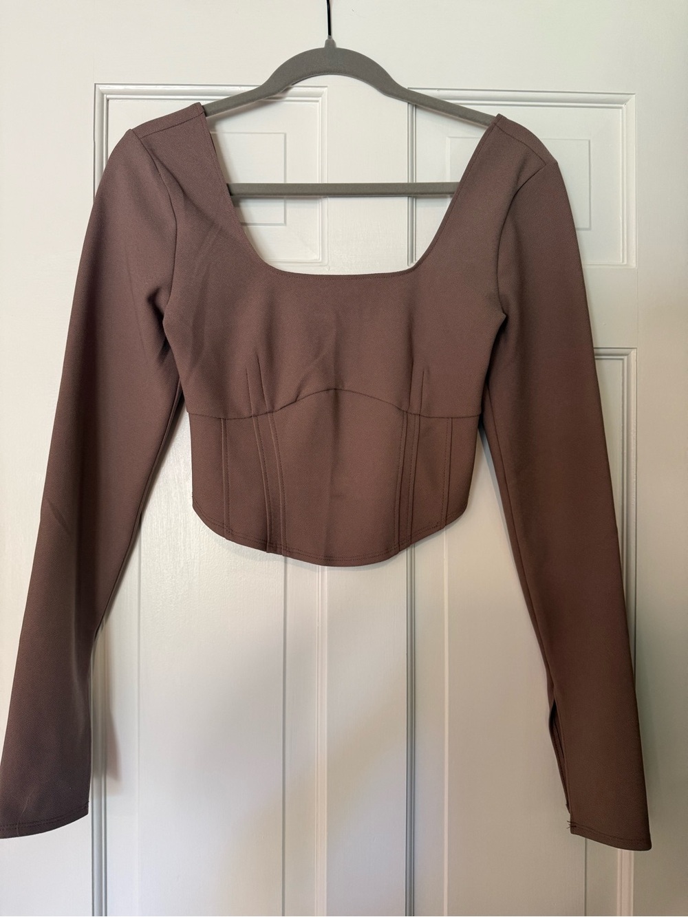 Abercrombie & Fitch Long-Sleeve Corset Top